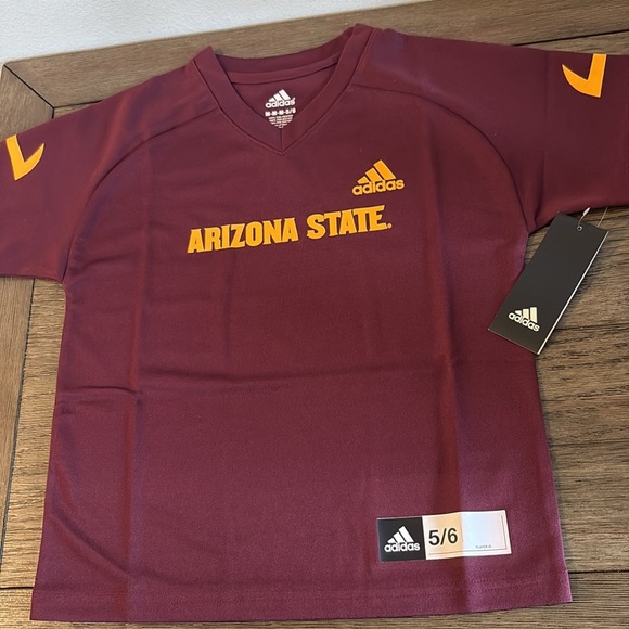 NWT [Adidas] Arizona State ASU Sun Devils NCAA Football Jersey Little Kids M 5/6 - Picture 5 of 9